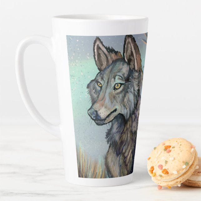 Loups de l'Arctique Mug latte hivernale (En situation)