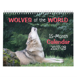 Loups du Monde Calendrier 15 Mois 2027-28