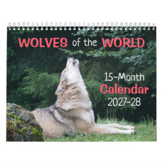 Loups du Monde Calendrier 15 Mois 2027-28