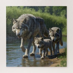 Loups et louveteaux - Puzzle animalier