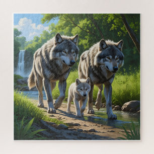 Loups et louveteaux - Puzzle d'animaux