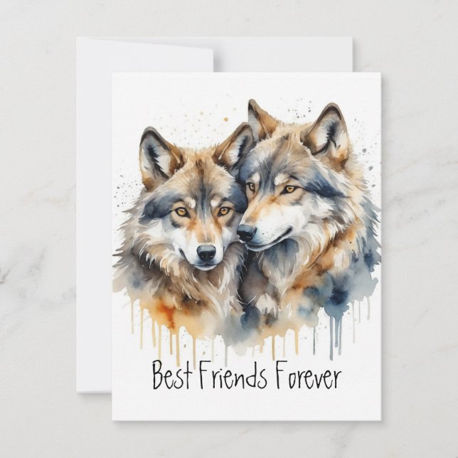 Loups mignonnes Meilleurs Amis Pour Toujours, BFF, (Devant)