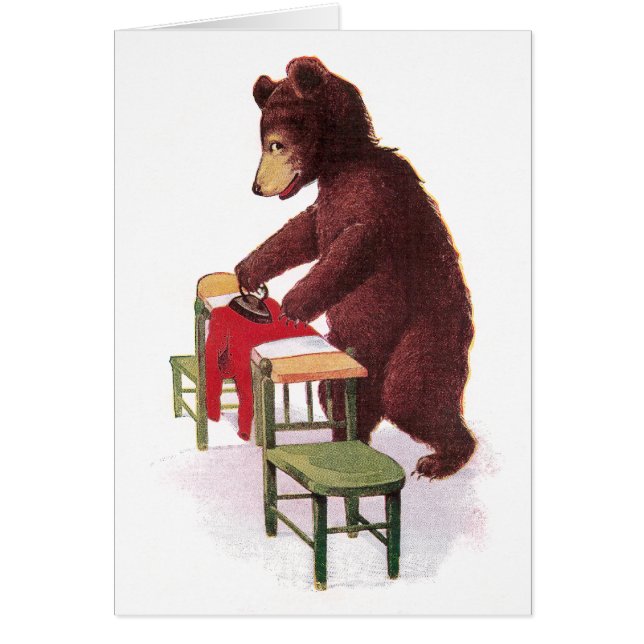 L'ours de nounours repasse des vêtements (Devant)