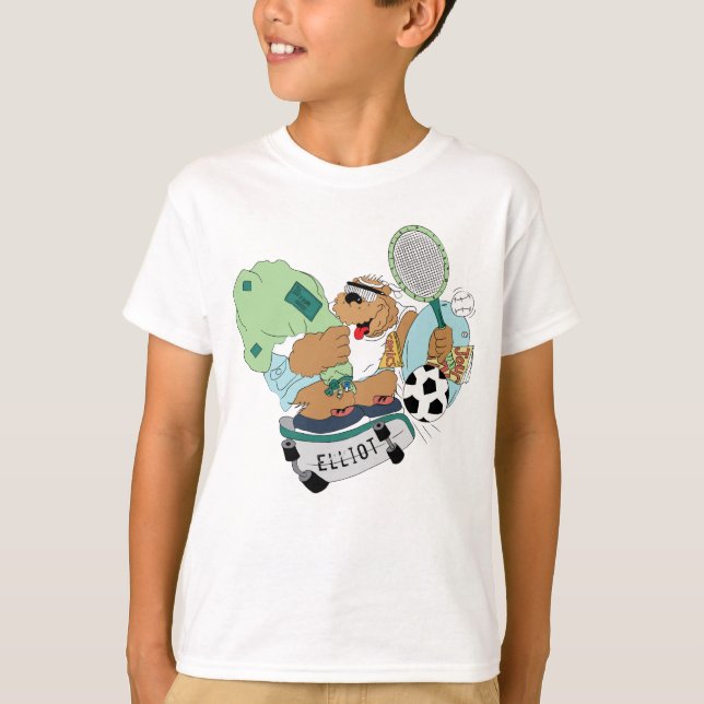 L'ours de ski de camp pour enfants T-shirt Skatebo (Devant)