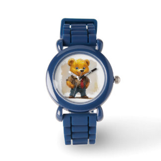 L'ours de travail des enfants Montre en silicone b