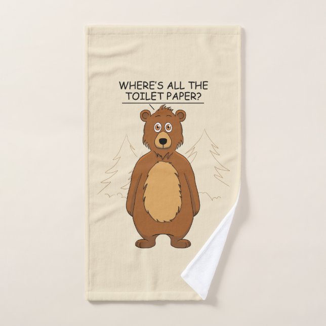 L'Ours drôle en papier de toilette (Serviette à main)