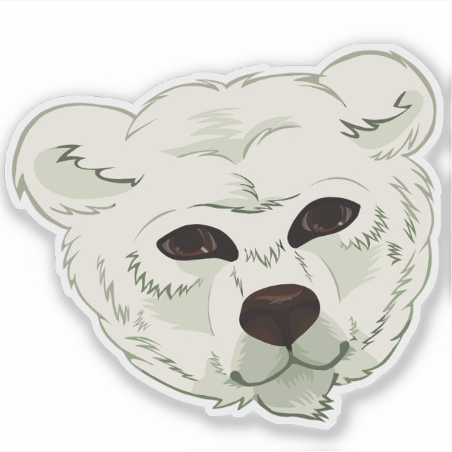 L'ours polaire // Autocollant vinyle sur mesure (Devant)