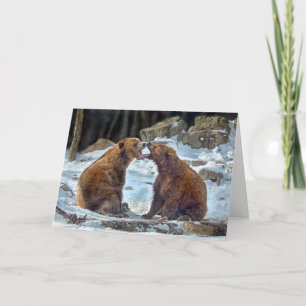 L'ours se bécotent la carte de voeux