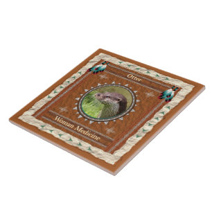 Loutre - carreau de céramique de médecine de fem