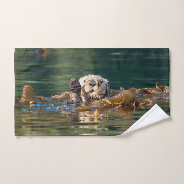 Loutre de mer de ondulation (Serviette à main)