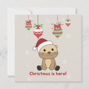 Loutre Noël Neige Animaux d'hiver Invitation de lo