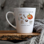 Louvain citrouille épice | Mug en latte monogramme<br><div class="desc">Drôle citrouille citation épice tasse latte avec une grande typographie et citrouille aquarelle recette épice. Ils font de grands cadeaux ! Trouvez quelques bonbons à l'intérieur et faites la journée de quelqu'un ! Ajoutez votre libellé personnalisé à cette conception à l'aide des cases "Modifier ce modèle de conception" situées à...</div>