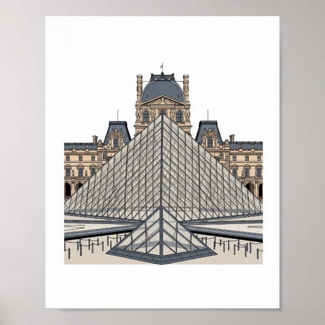 Louvre Museum Paris Pyramid Poster (Devant)