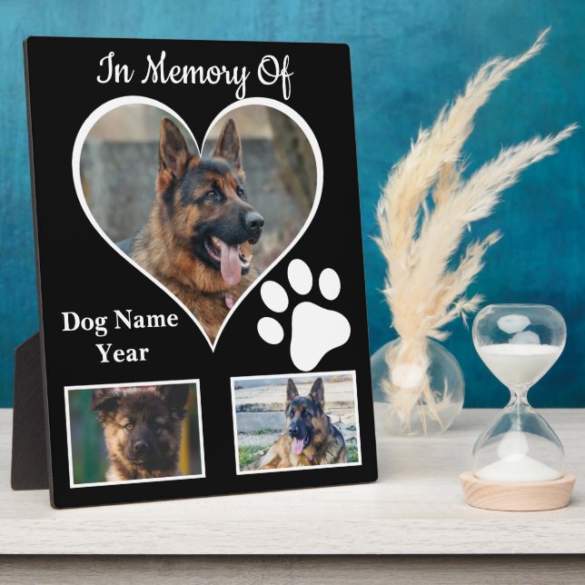 Lovable Black and White Dog Memories Plaque (Côté)
