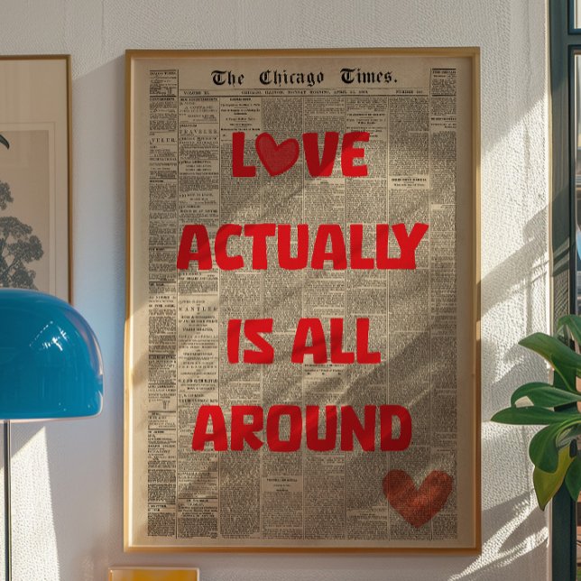 Love Actually Is All Around Vintage Wall Poster (Créateur téléchargé)