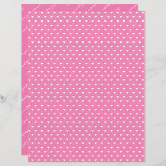 Love Always & Forever Pink Heart Scrapbook Paper