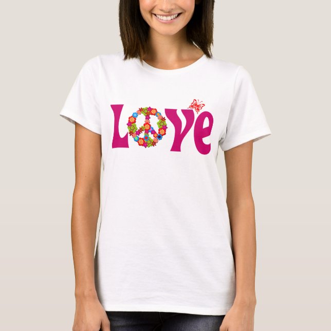Love and Peace Long Sleeved T-shirt (Devant)