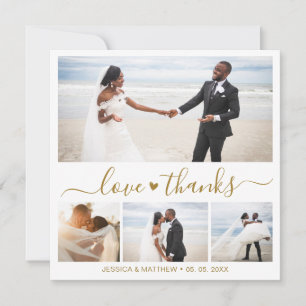 Love and Thanks Gold Script Photo Collage Mariage