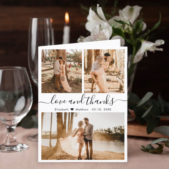 Love and Thanks Photo Collage Mariage Merci (Créateur téléchargé)