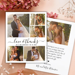 Love and Thanks Photo Collage Mariage Merci