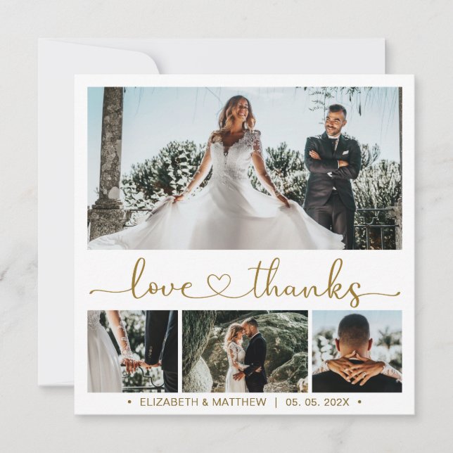 Love and Thanks Script 4 Photo Collage Mariage (Devant)