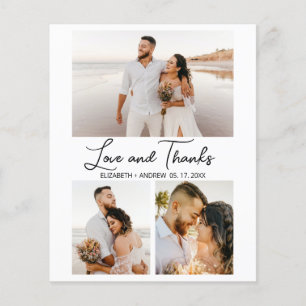 Love and Thanks Script Photo Collage Carte Budget