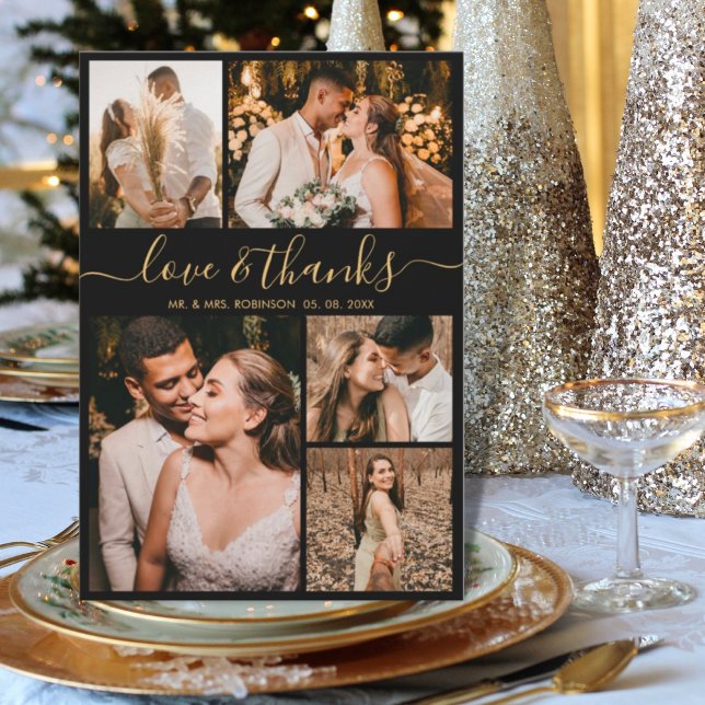 Love and Thanks Script Photo Collage Mariage Merci (Créateur téléchargé)