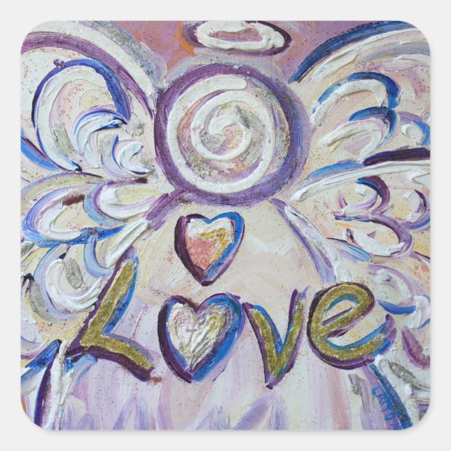 Love Angel Inspirational Word Art Decal Stickers (Devant)
