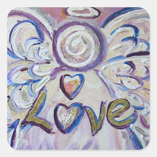 Love Angel Word Art Decal Stickers (Devant)