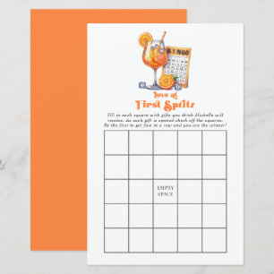 Love at First Spritz Fête des mariées Bingo Jeu
