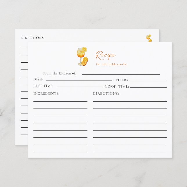 Love at First Spritz Fête des mariées Recette Oran (Devant / Derrière)