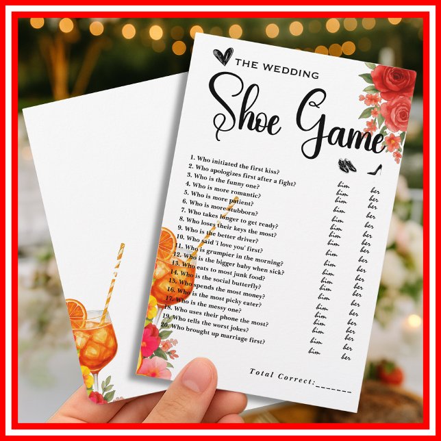 Love at First Spritz Mariage Shoe Game (Créateur téléchargé)