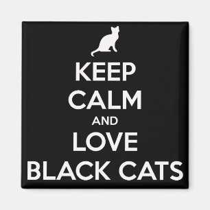 Love Black Cats 2 pouces Magnet Carré