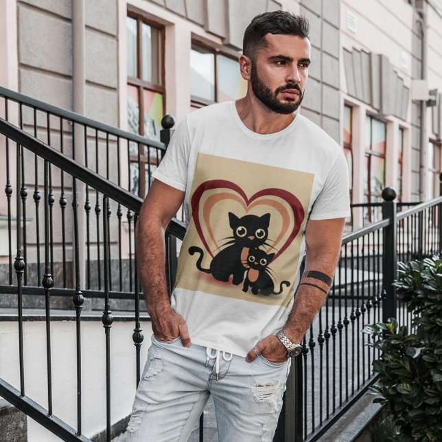 Love Black Cats Mens T-shirt (Créateur téléchargé)