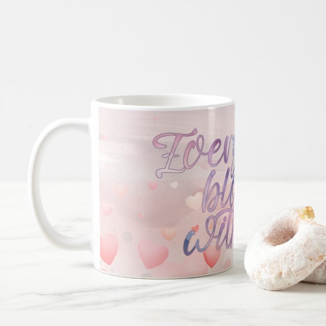 Love Blooms Pastel Heart Mug (Avec donut)