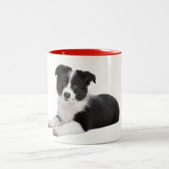 Love Border Collie Puppy Dog Coffee Mug (Centre)