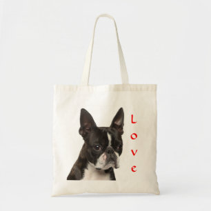 Love Boston Terrier Puppy Dog Canvas Sac fourre -