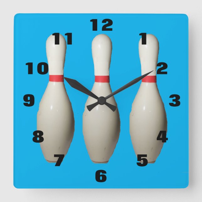 Love Bowling Pins Acrylique Mur Horloge (Recto)