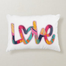 Love Brushstrokies Accent Coussin