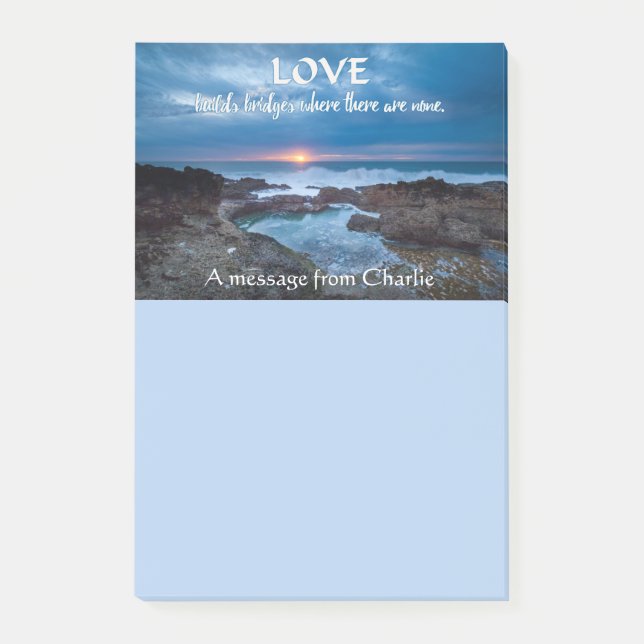 Love Builds Bridges Notes post-it personnalisées (Devant)
