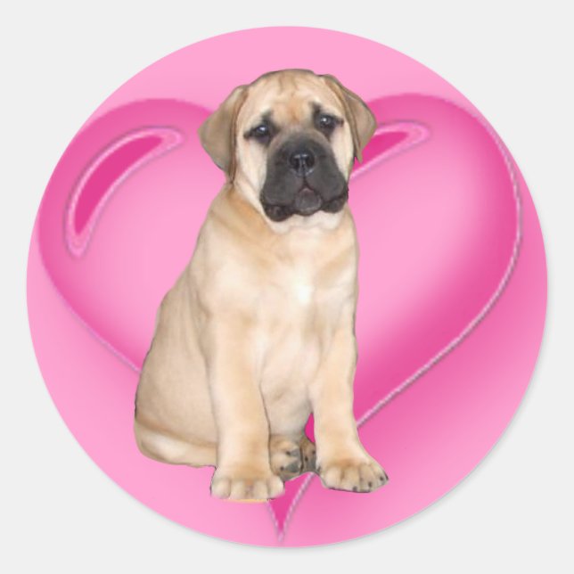 Love Bullmastiff autocollants de chiot (Devant)