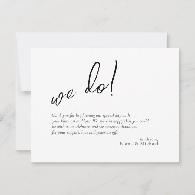 Love Calligraphy Mariage Photo Merci B&W ID940 (Dos)