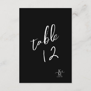Love Calligraphy Numéro de table White B&W ID940