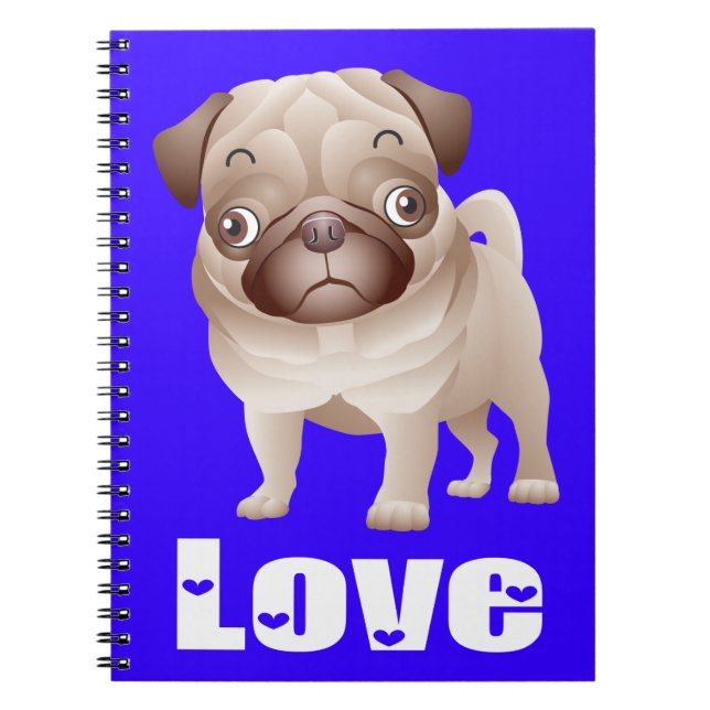Love Carlin Puppy Dog Blue Notebook / Journal (Devant)