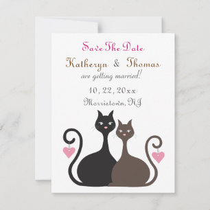Love Cats Enregistrer La Date Annonce Carte Plat