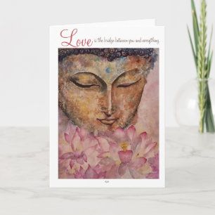 Love Citation Bouddha Aquarelle Art Cartes de voeu