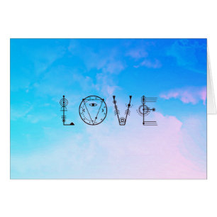*~* LOVE Clouds Sky Watercolor Turquoise White