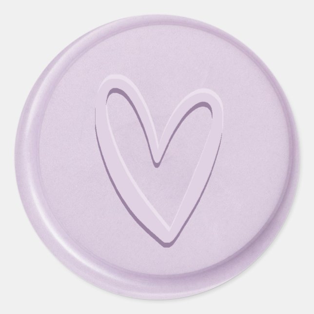 Love Coeur Lilac Sticker cire (Devant)
