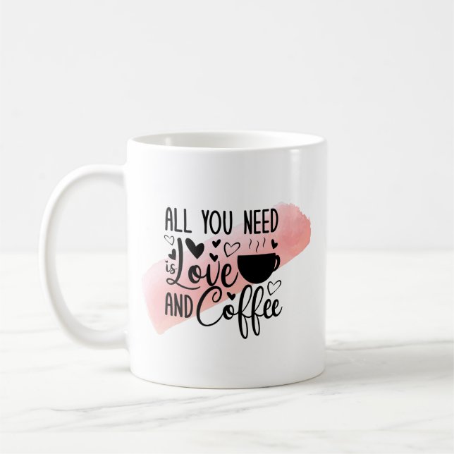 Love & Coffee Mug - Drôle mignon Coffee Lover Cade (Gauche)