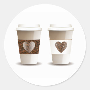Love Coffee Takeout Cups Stickers